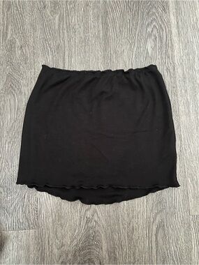 Tiger Mist Black High-Low Layered Mini Skirt